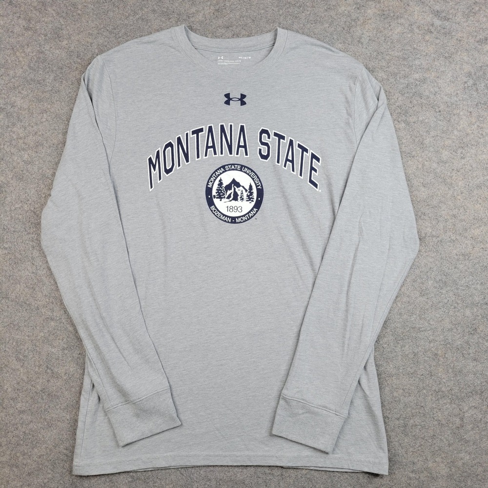 Montana State Bobcats Shirt Mens Medium Gray NCAA College Under Armour LS Tee